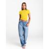 image:imageTrendy Queen Womens Boat Neck Short Sleeve TShirts Fitted Compression Summer Y2k Basic Tops 2026 Spring Outfits ClothesYellow