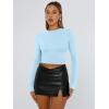 image:imageTrendy Queen Womens Long Sleeve T Shirts Fall Fashion 2026 Basic Crop Tops Going Out Outfits Y2k ClothesBaby Blue