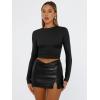 image:imageTrendy Queen Womens Long Sleeve T Shirts Fall Fashion 2026 Basic Crop Tops Going Out Outfits Y2k ClothesBlack