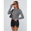 image:imageTrendy Queen Womens Long Sleeve T Shirts Fall Fashion 2026 Basic Crop Tops Going Out Outfits Y2k ClothesBlack Grey