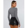 image:imageTrendy Queen Womens Long Sleeve T Shirts Fall Fashion 2026 Basic Crop Tops Going Out Outfits Y2k ClothesBlack Grey
