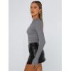 image:imageTrendy Queen Womens Long Sleeve T Shirts Fall Fashion 2026 Basic Crop Tops Going Out Outfits Y2k ClothesBlack Grey