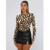 image:imageTrendy Queen Womens Long Sleeve T Shirts Fall Fashion 2026 Basic Crop Tops Going Out Outfits Y2k ClothesBlack Leopard