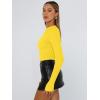 image:imageTrendy Queen Womens Long Sleeve T Shirts Fall Fashion 2026 Basic Crop Tops Going Out Outfits Y2k ClothesBright Yellow