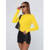 image:imageTrendy Queen Womens Long Sleeve T Shirts Fall Fashion 2026 Basic Crop Tops Going Out Outfits Y2k ClothesBright Yellow