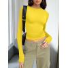 image:imageTrendy Queen Womens Long Sleeve T Shirts Fall Fashion 2026 Basic Crop Tops Going Out Outfits Y2k ClothesBright Yellow