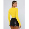 image:imageTrendy Queen Womens Long Sleeve T Shirts Fall Fashion 2026 Basic Crop Tops Going Out Outfits Y2k ClothesBright Yellow