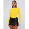 image:imageTrendy Queen Womens Long Sleeve T Shirts Fall Fashion 2026 Basic Crop Tops Going Out Outfits Y2k ClothesBright Yellow
