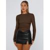 image:imageTrendy Queen Womens Long Sleeve T Shirts Fall Fashion 2026 Basic Crop Tops Going Out Outfits Y2k ClothesChocolate