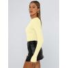 image:imageTrendy Queen Womens Long Sleeve T Shirts Fall Fashion 2026 Basic Crop Tops Going Out Outfits Y2k ClothesCreamy Yellow