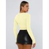 image:imageTrendy Queen Womens Long Sleeve T Shirts Fall Fashion 2026 Basic Crop Tops Going Out Outfits Y2k ClothesCreamy Yellow