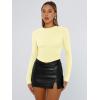 image:imageTrendy Queen Womens Long Sleeve T Shirts Fall Fashion 2026 Basic Crop Tops Going Out Outfits Y2k ClothesCreamy Yellow