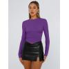 image:imageTrendy Queen Womens Long Sleeve T Shirts Fall Fashion 2026 Basic Crop Tops Going Out Outfits Y2k ClothesDark Purple