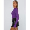 image:imageTrendy Queen Womens Long Sleeve T Shirts Fall Fashion 2026 Basic Crop Tops Going Out Outfits Y2k ClothesDark Purple