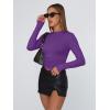 image:imageTrendy Queen Womens Long Sleeve T Shirts Fall Fashion 2026 Basic Crop Tops Going Out Outfits Y2k ClothesDark Purple
