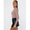 image:imageTrendy Queen Womens Long Sleeve T Shirts Fall Fashion 2026 Basic Crop Tops Going Out Outfits Y2k ClothesLatte