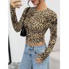 image:imageTrendy Queen Womens Long Sleeve T Shirts Fall Fashion 2026 Basic Crop Tops Going Out Outfits Y2k ClothesLeopard