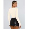 image:imageTrendy Queen Womens Long Sleeve T Shirts Fall Fashion 2026 Basic Crop Tops Going Out Outfits Y2k ClothesLight Apricot