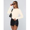image:imageTrendy Queen Womens Long Sleeve T Shirts Fall Fashion 2026 Basic Crop Tops Going Out Outfits Y2k ClothesLight Apricot