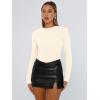 image:imageTrendy Queen Womens Long Sleeve T Shirts Fall Fashion 2026 Basic Crop Tops Going Out Outfits Y2k ClothesLight Apricot