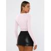 image:imageTrendy Queen Womens Long Sleeve T Shirts Fall Fashion 2026 Basic Crop Tops Going Out Outfits Y2k ClothesLight Pink