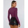image:imageTrendy Queen Womens Long Sleeve T Shirts Fall Fashion 2026 Basic Crop Tops Going Out Outfits Y2k ClothesMulberry