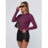 image:imageTrendy Queen Womens Long Sleeve T Shirts Fall Fashion 2026 Basic Crop Tops Going Out Outfits Y2k ClothesMulberry