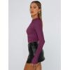 image:imageTrendy Queen Womens Long Sleeve T Shirts Fall Fashion 2026 Basic Crop Tops Going Out Outfits Y2k ClothesMulberry
