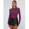 image:imageTrendy Queen Womens Long Sleeve T Shirts Fall Fashion 2026 Basic Crop Tops Going Out Outfits Y2k ClothesMulberry