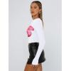 image:imageTrendy Queen Womens Long Sleeve T Shirts Fall Fashion 2026 Basic Crop Tops Going Out Outfits Y2k ClothesPink Flower
