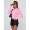 image:imageTrendy Queen Womens Long Sleeve T Shirts Fall Fashion 2026 Basic Crop Tops Going Out Outfits Y2k ClothesRose Pink