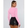 image:imageTrendy Queen Womens Long Sleeve T Shirts Fall Fashion 2026 Basic Crop Tops Going Out Outfits Y2k ClothesRose Pink