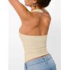 image:imageTrendy Queen Halter Tops for Women 2026 Summer Going Out Tops Backless Crop Sleeveless Workout Shirts Cute Y2k ClothesApricot