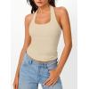image:imageTrendy Queen Halter Tops for Women 2026 Summer Going Out Tops Backless Crop Sleeveless Workout Shirts Cute Y2k ClothesApricot