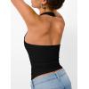 image:imageTrendy Queen Halter Tops for Women 2026 Summer Going Out Tops Backless Crop Sleeveless Workout Shirts Cute Y2k ClothesBlack
