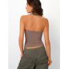 image:imageTrendy Queen Halter Tops for Women 2026 Summer Going Out Tops Backless Crop Sleeveless Workout Shirts Cute Y2k ClothesCoffeegrey