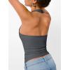 image:imageTrendy Queen Halter Tops for Women 2026 Summer Going Out Tops Backless Crop Sleeveless Workout Shirts Cute Y2k ClothesGreyblue