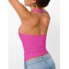 image:imageTrendy Queen Halter Tops for Women 2026 Summer Going Out Tops Backless Crop Sleeveless Workout Shirts Cute Y2k ClothesHot Pink