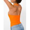 image:imageTrendy Queen Halter Tops for Women 2026 Summer Going Out Tops Backless Crop Sleeveless Workout Shirts Cute Y2k ClothesOrange