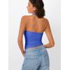 image:imageTrendy Queen Halter Tops for Women 2026 Summer Going Out Tops Backless Crop Sleeveless Workout Shirts Cute Y2k ClothesRoyal Blue