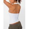 image:imageTrendy Queen Halter Tops for Women 2026 Summer Going Out Tops Backless Crop Sleeveless Workout Shirts Cute Y2k ClothesWhite