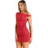image:imageTrendy Queen Womens Mini Summer Dresses 2026 Going Out Off The Shoulder Bodycon Sexy Party Club Spring Fashion OutfitsRed