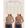 image:imageTrendy Queen Womens V Neck TShirts Going Out Tops Short Sleeve Slim Fit Basic Y2K Clothes 2025Beige