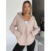 image:imageTrendy Queen Womens Zip Up Hoodies 2026 Oversized SweatshirtApricot
