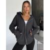 image:imageTrendy Queen Womens Zip Up Hoodies 2026 Oversized SweatshirtBlack Grey