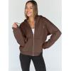 image:imageTrendy Queen Womens Zip Up Hoodies 2026 Oversized SweatshirtChocolate Brown