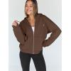image:imageTrendy Queen Womens Zip Up Hoodies 2026 Oversized SweatshirtCoffee