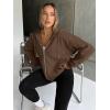 image:imageTrendy Queen Womens Zip Up Hoodies 2026 Oversized SweatshirtCoffee