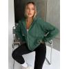 image:imageTrendy Queen Womens Zip Up Hoodies 2026 Oversized SweatshirtDark Green