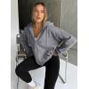 image:imageTrendy Queen Womens Zip Up Hoodies 2026 Oversized SweatshirtDark Grey